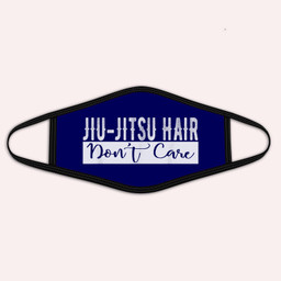 Jiu-Jitsu Hair Don't Care BJJ MMA Funny Fight Champion Cloth Face Mask-Kid Face Mask-Navy
