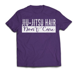 Jiu-Jitsu Hair Don't Care BJJ MMA Funny Fight Champion T-shirt-Men-Purple
