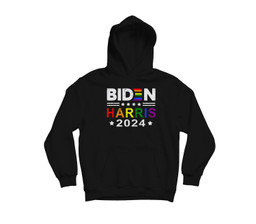 Joe Biden 2024 Rainbow Flag Gay Pride Support LGBT Parade Youth Hoodie & T-Shirt-Youth Hoodie-Black