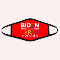 Joe Biden 2024 Rainbow Flag Gay Pride Support LGBT Parade Cloth Face Mask-Kid Face Mask-Red