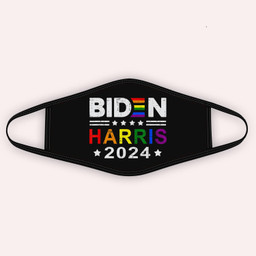 Joe Biden 2024 Rainbow Flag Gay Pride Support LGBT Parade Cloth Face Mask-Kid Face Mask-Black