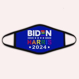 Joe Biden 2024 Rainbow Flag Gay Pride Support LGBT Parade Cloth Face Mask-Adult Face Mask-Royal