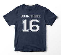 John 316 Youth Hoodie & T-Shirt-Youth T-Shirt-Navy