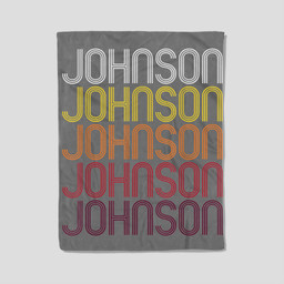 Johnson Retro Wordmark Pattern - Vintage Style Fleece Blanket-30X40 In-Gray