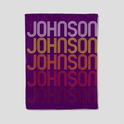 Johnson Retro Wordmark Pattern - Vintage Style Fleece Blanket-30X40 In-Purple