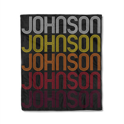 Johnson Retro Wordmark Pattern - Vintage Style Fleece Blanket-50X60 In-Black