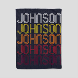 Johnson Retro Wordmark Pattern - Vintage Style Fleece Blanket-30X40 In-Navy