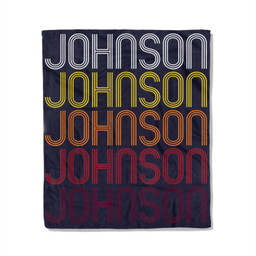 Johnson Retro Wordmark Pattern - Vintage Style Fleece Blanket-50X60 In-Navy