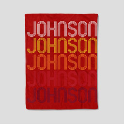 Johnson Retro Wordmark Pattern - Vintage Style Fleece Blanket-30X40 In-Red