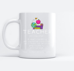 Teacher Definition - Funny Teaching School Teacher Mugs-Ceramic Mug-White