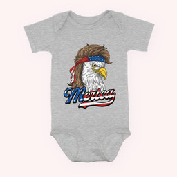 Merica - Patriotic USA Eagle Of Freedom - 4th of July Baby & Infant Bodysuits-Baby Onesie-Hearther