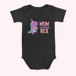 Mom Dinosaur Family Matching Birthday Girls Party Daughtrer Baby & Infant Bodysuits-Baby Onesie-Black