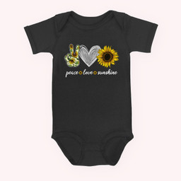 Peace Love Sunshine Sunflower Hippie Sunflower Lover Gifts Baby & Infant Bodysuits-Baby Onesie-Black
