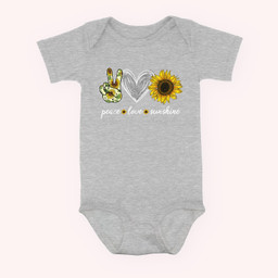 Peace Love Sunshine Sunflower Hippie Sunflower Lover Gifts Baby & Infant Bodysuits-Baby Onesie-Hearther