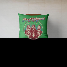 Foo Fighters Classic Portrait Canvas Throw Pillow-Canvas Pillow-Irish Green
