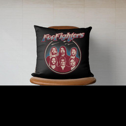 Foo Fighters Classic Portrait Canvas Throw Pillow-Canvas Pillow-Black