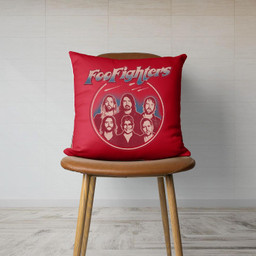 Foo Fighters Classic Portrait Canvas Throw Pillow-Canvas Pillow-Red