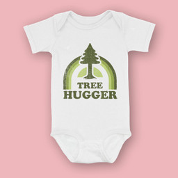 Tree Hugger Retro Vintage Environmental Nature Lover Baby & Infant Bodysuits-Baby Onesie-White