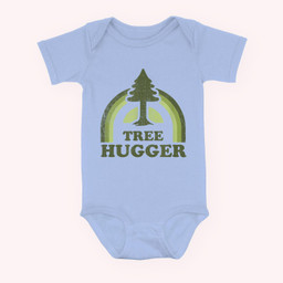 Tree Hugger Retro Vintage Environmental Nature Lover Baby & Infant Bodysuits-Baby Onesie-Light Blue