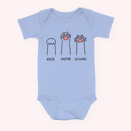 rock paper scissors cat paws Baby & Infant Bodysuits-Baby Onesie-Light Blue