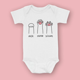 rock paper scissors cat paws Baby & Infant Bodysuits-Baby Onesie-White