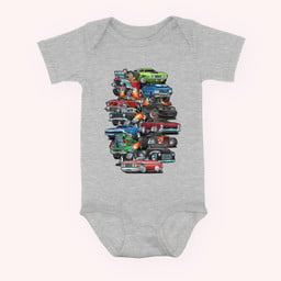 Car Madness! Muscle Cars Classic Cars and Hot Rods Cartoon Baby & Infant Bodysuits-Baby Onesie-Hearther