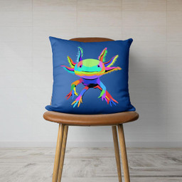 Pop Art Axolotl Canvas Throw Pillow-Canvas Pillow-Royal
