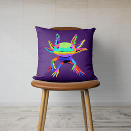 Pop Art Axolotl Canvas Throw Pillow-Canvas Pillow-Purple