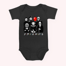 Scary Movie Character Funny Horror Movie Friends Baby & Infant Bodysuits-Baby Onesie-Black