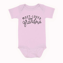 Most Loved Grandma - Grandmother - World's Best Grandma Baby & Infant Bodysuits-Baby Onesie-Pink