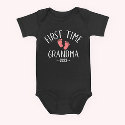 First time grandma 2023 for granny to be Baby & Infant Bodysuits-Baby Onesie-Black