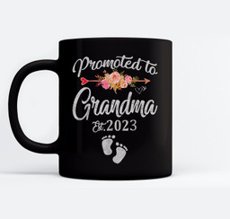 Promoted To Grandma 2023 First Time New Grandma Pregnancy Mugs-Ceramic Mug-Black