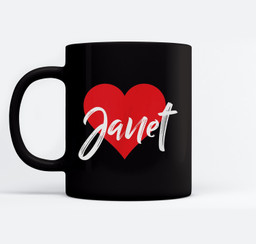 I Love Janet First Name I Heart Named Mugs-Ceramic Mug-Black