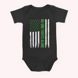 Mental Health Awareness Green Ribbon Baby & Infant Bodysuits-Baby Onesie-Black