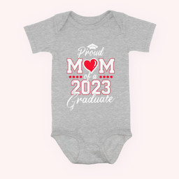 Proud Mom Of A Class Of 2023 Graduate Senior 23 Graduation Baby & Infant Bodysuits-Baby Onesie-Hearther