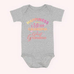 Happiness is being a mom grandma and great grandma Baby & Infant Bodysuits-Baby Onesie-Hearther