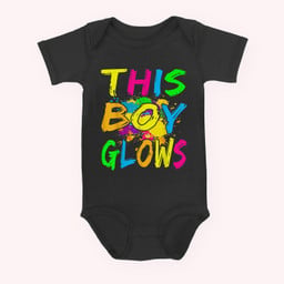 This Boy Glows Retro 80's Party Baby & Infant Bodysuits-Baby Onesie-Black