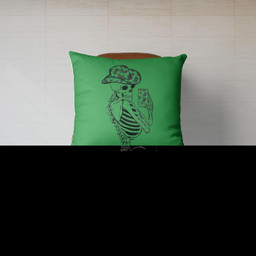 Salfies Skeleton Cowhides Cowgirls Western Graphic Canvas Throw Pillow-Canvas Pillow-Irish Green