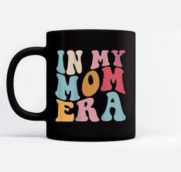 Groovy Retro In My Mom Era Cool-Moms Club (On Back) Costume Mugs-Ceramic Mug-Black