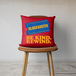 Blockbuster Be Kind Rewind Canvas Throw Pillow-Canvas Pillow-Red
