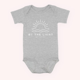 Be The Light Faith Religious Jesus Christian Men Women Gift Baby & Infant Bodysuits-Baby Onesie-Hearther