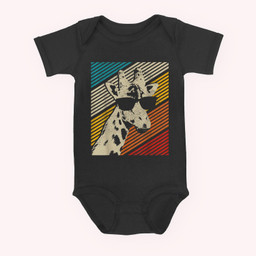 Giraffe Vintage Sunglasses Funny African Animal Lover Gift Baby & Infant Bodysuits-Baby Onesie-Black