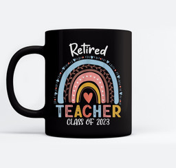 Retired Teacher Class Of 2023 Teachers Retirement Gifts Mugs-Ceramic Mug-Black