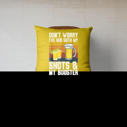Funny Had My 2 Shots Don't Worry Had Both My Shots Tequila Canvas Throw Pillow-Canvas Pillow-Gold
