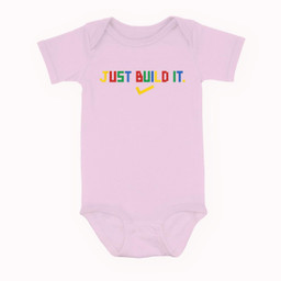 Just Build It Master Builder Building Block Boys Girls Baby & Infant Bodysuits-Baby Onesie-Pink