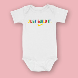 Just Build It Master Builder Building Block Boys Girls Baby & Infant Bodysuits-Baby Onesie-White