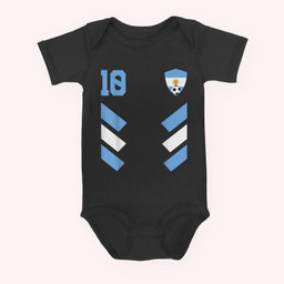 Argentina Soccer Jersey Retro 10 Argentinian Football Baby & Infant Bodysuits-Baby Onesie-Black