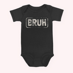 Bruh Gamer Slang Meme Design Short Sleeve Baby & Infant Bodysuits-Baby Onesie-Black