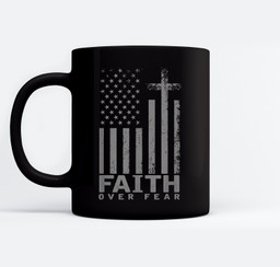 America Pride US Flag Faith Over Fear Prayer Mugs-Ceramic Mug-Black