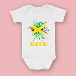Jamaica Retro Vintage Watercolors Sport Jamaican Flag Baby & Infant Bodysuits-Baby Onesie-White
